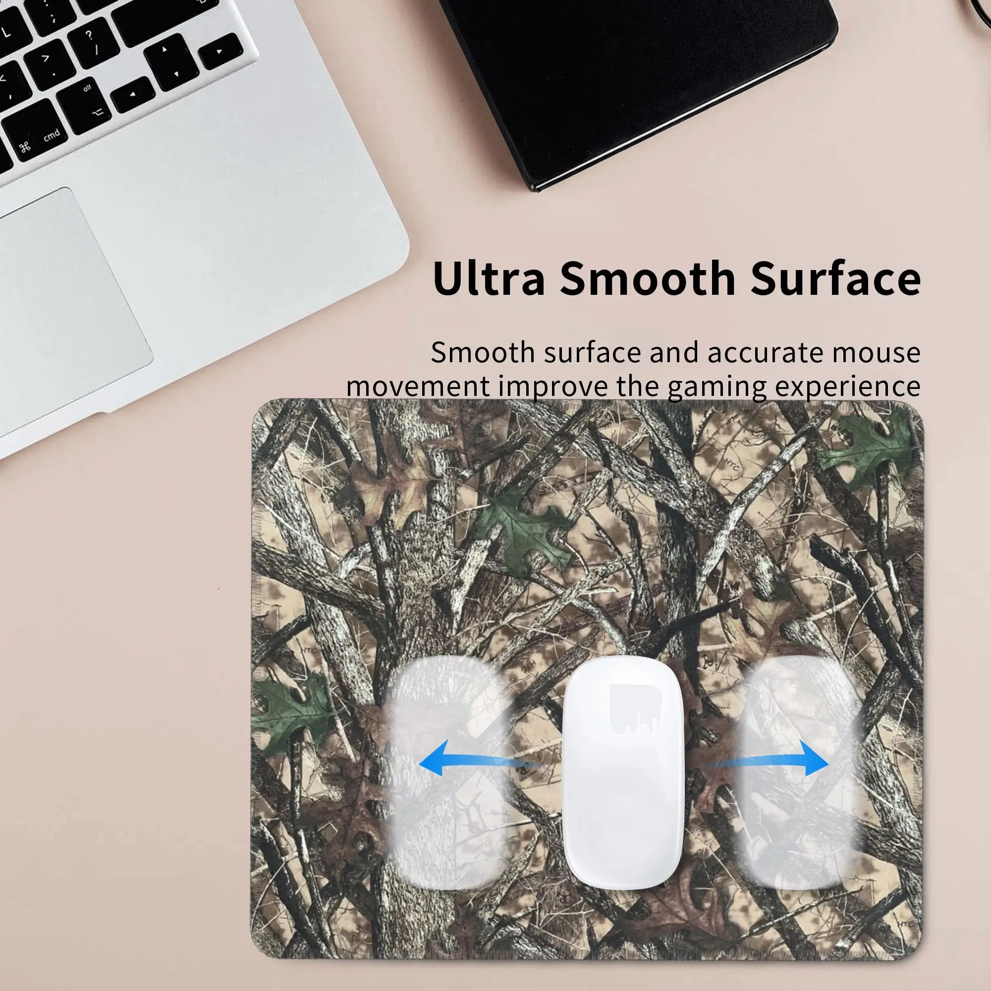 Camouflage With Leaves And Branches Mouse Pad Computer Keyboard Mouse Mat Gaming Laptop Desk Mat Office Accessories Table Mats