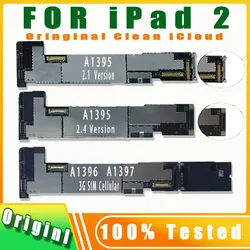 Placa lógica 100% Original sin iCloud para IPad 2, versiones A1395 WIFI, A1396/A1397, versiones 3G, placa base para IPad 2