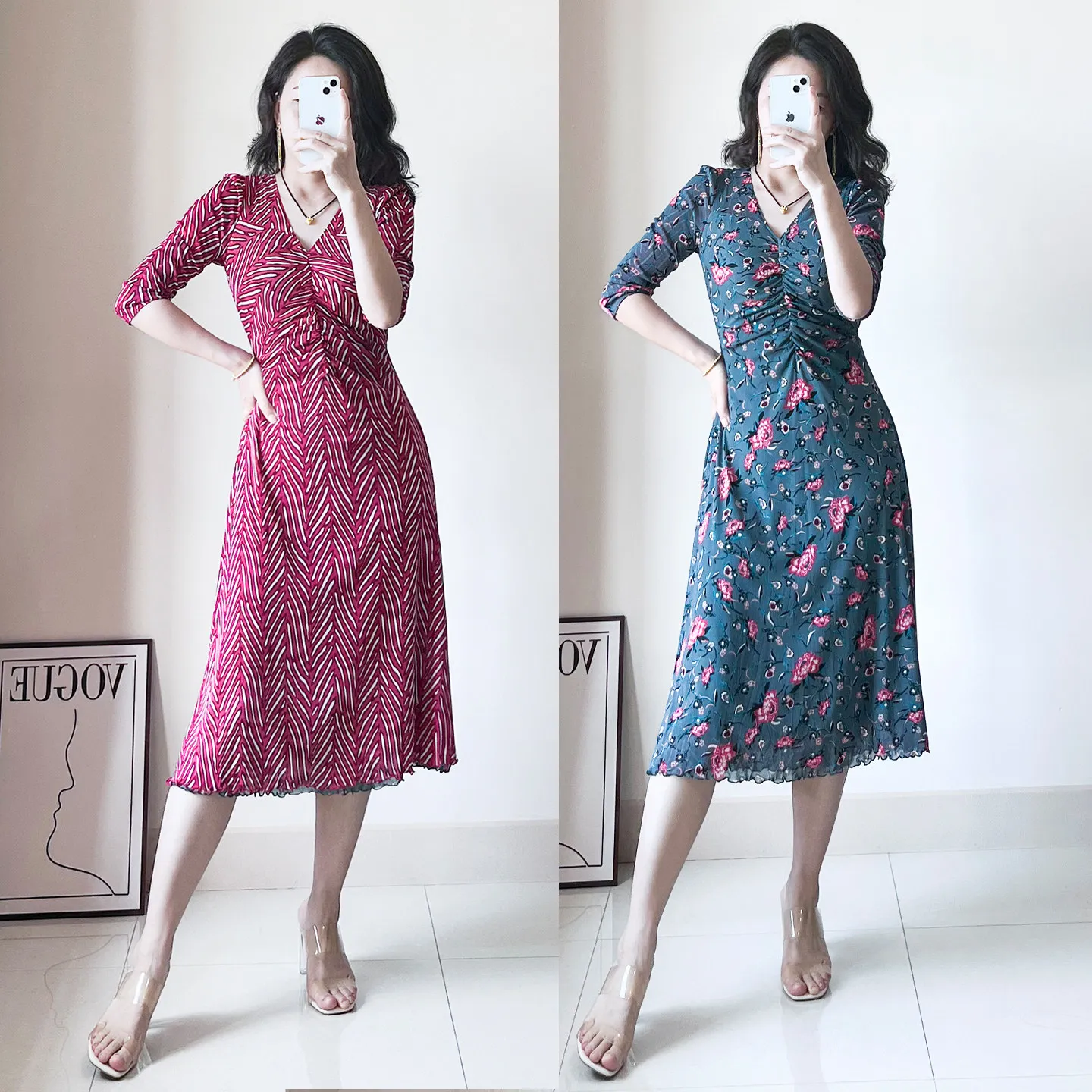 2-in-1 Reversible Dress | Tiger Print & Rose Pattern | Size XS-XL