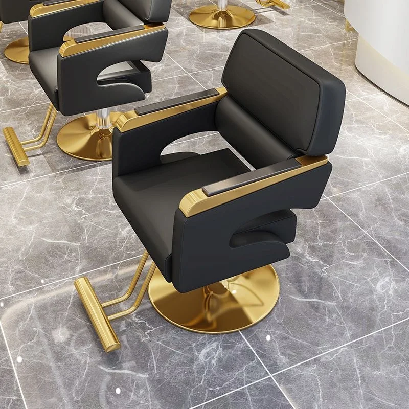Internet Celebrity Barber Shop Chair Stainless Steel Chair Perm And Dye High-end Hair Cutting Chair Rotating Thickened Hair Salo