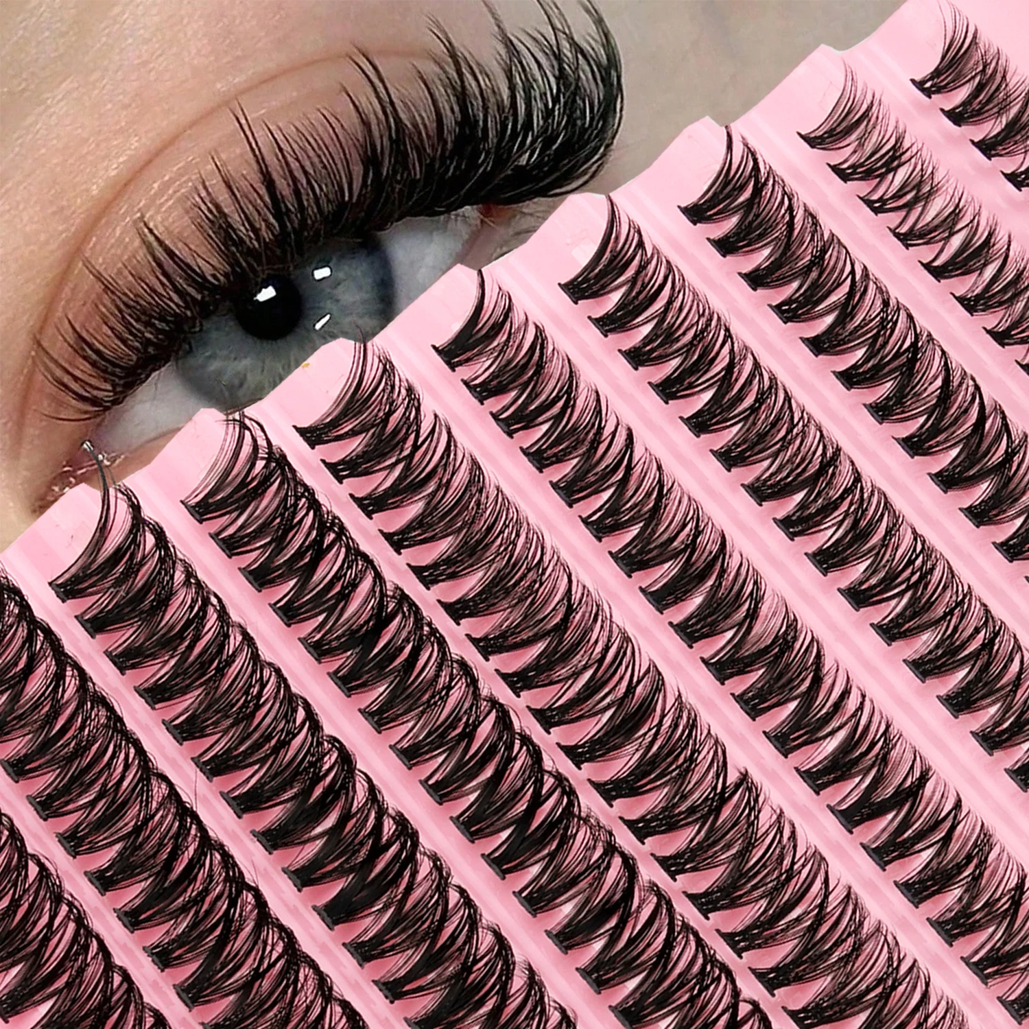Eyelash Extension Cluster - 12 صفًا من رموش كثيفة وطويلة