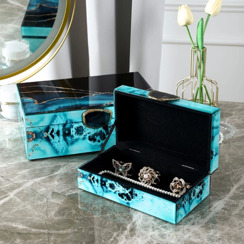 Elegant Patterned Jewelry Storage Case Sturdy Interior Large Capacity for Women's Rings Earrings Bracelets Organization