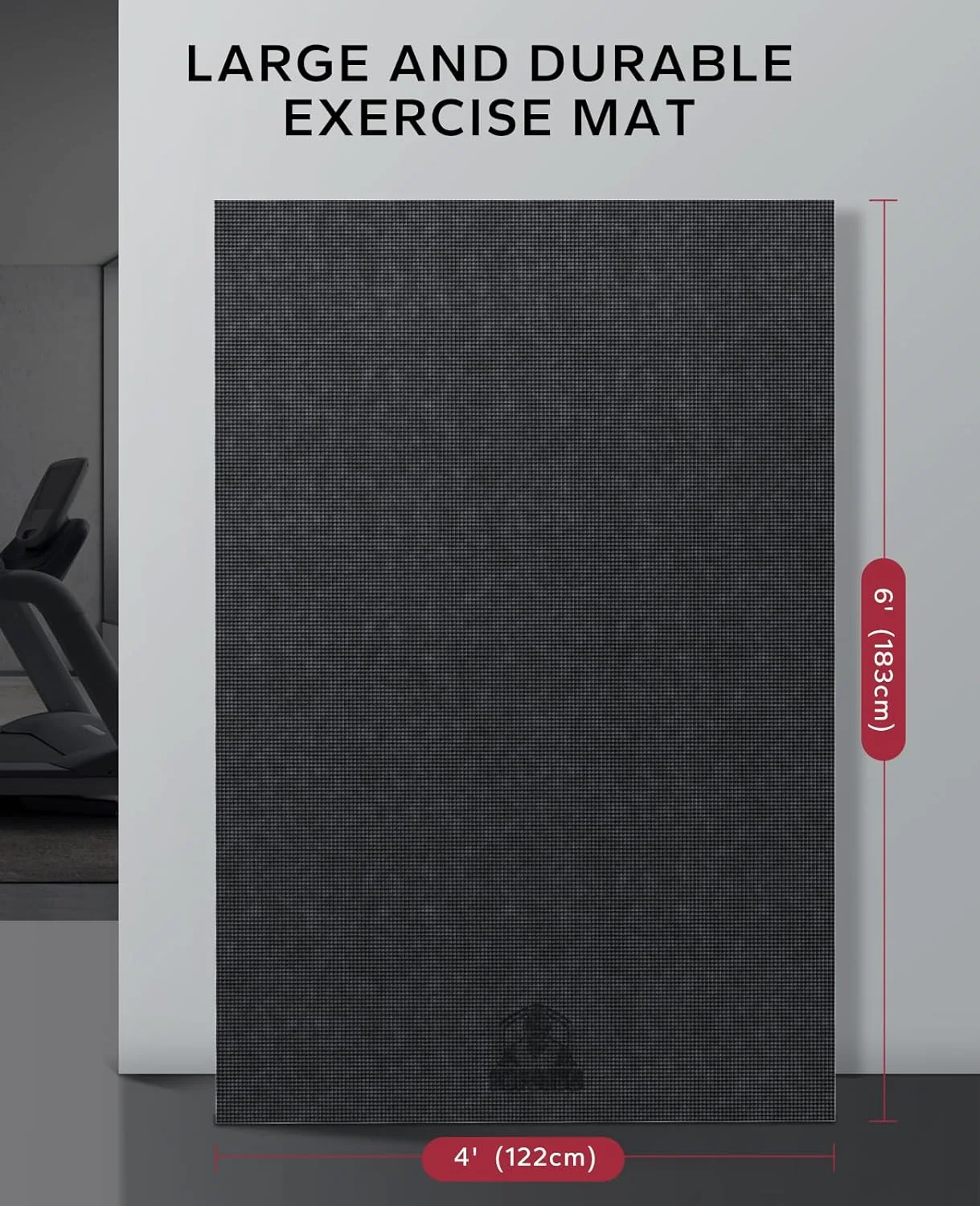 HAPBEAR 7'x5' Large Home Gym Mat 8mm Thick, High Density PVC Commercial Grade Fitness Flooring, Non Slip Shock Absorbing Durable Exercise Mat for CrossFit HIIT Cardio Strength Training, with Bands & Bag