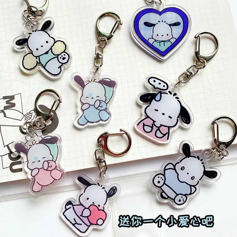 

Christmas Hot Anime Sanrio Pochacco Peripheral Series Keychain for Couple Cute Cartoon Dog Decorated Bag Phone Pendant Accessory