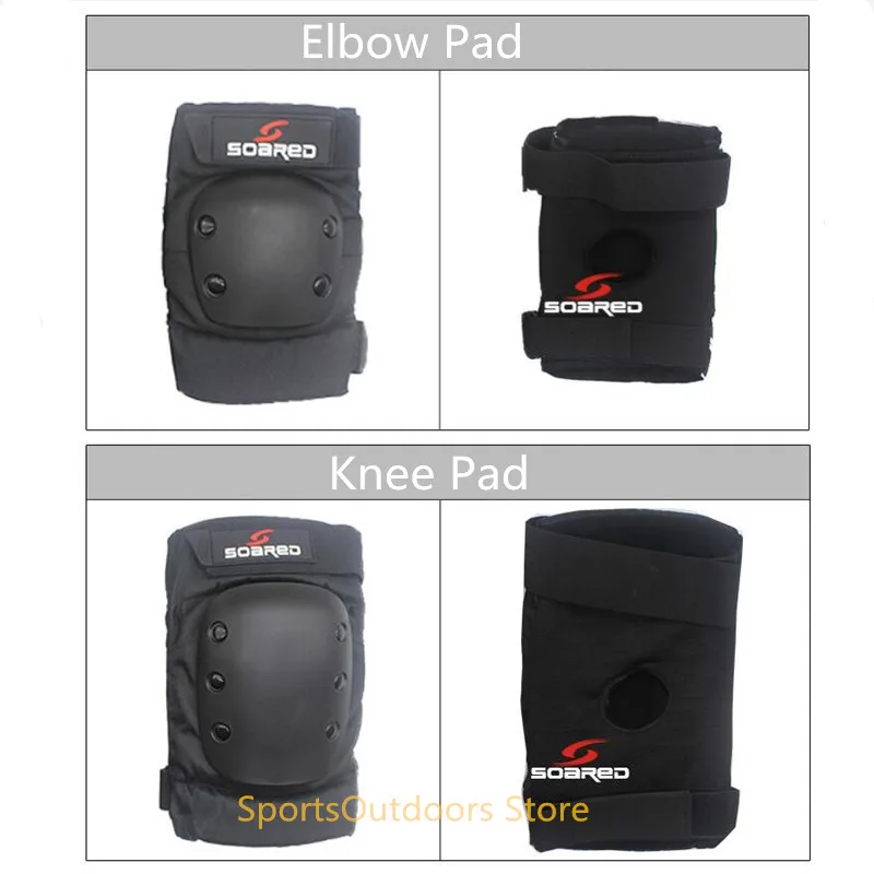 Professional Thicken Knee Guard, Elbow Protector, Black Brace Pad, Ski Snowboard, Roller Skating, S, M, L, 2Pcs