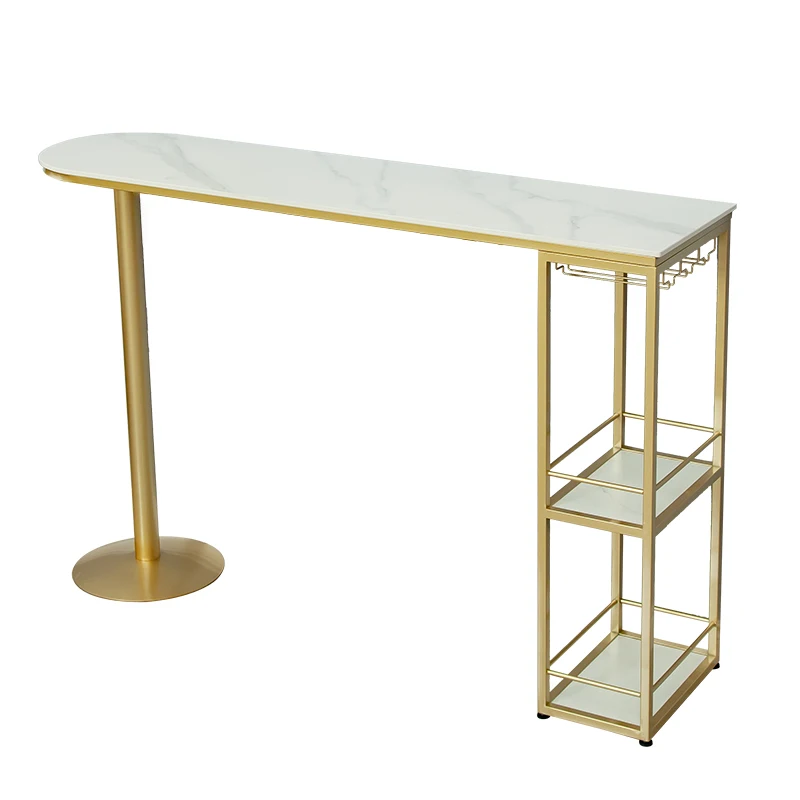 

Nordic rock slab bar table household against the wall wine rack integrated high table and chair combination partition simple