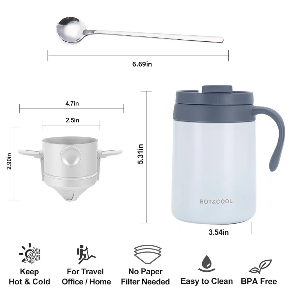 For Office Breaks Black Stainless Coffee Cup Stainless Steel Coffee Cup Cup Lightweight Compact Design For Camping