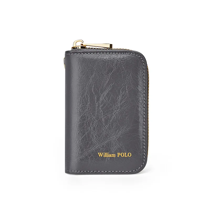 Genuine Leather Women's Fashion Card Holder Personalized Small Card Bag Men's Multifunctional Card Clip