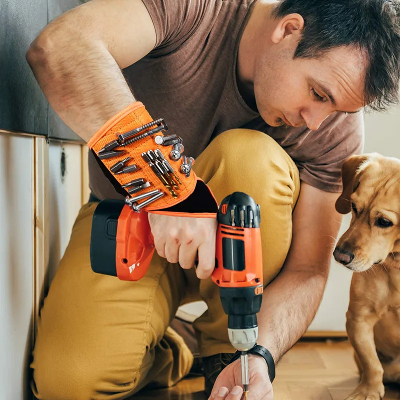 Ferramenta de cinta de pulso magnética com fixação portátil parafuso poderoso pulso magnético ferramenta homem perfeito presente legal para diy.