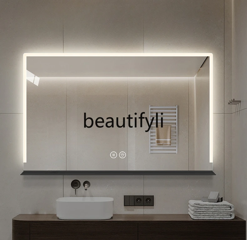 Smart led horizontal strap rack bathroom mirror bathroom anti-fog 90 * 150cm