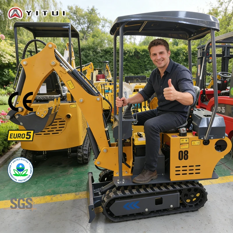 

26 years New model Mini Excavator 0.8 Ton Customized Small Digger With Rubber Tracks For Garden Construction Farm Landscaping