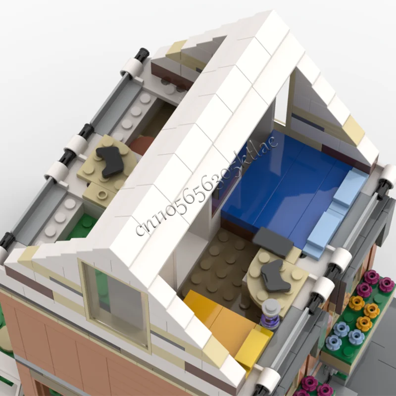 799 PCS Hot Sale Modular Family House Modular Building Blocks Retro Architecture Model Display Toys Kids Assembly Birthday Gifts