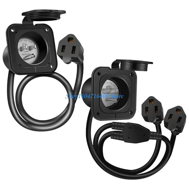 

y1gd Waterproof Outlet Extension Cord Weatherproof Cable for Camping Outdoor Use