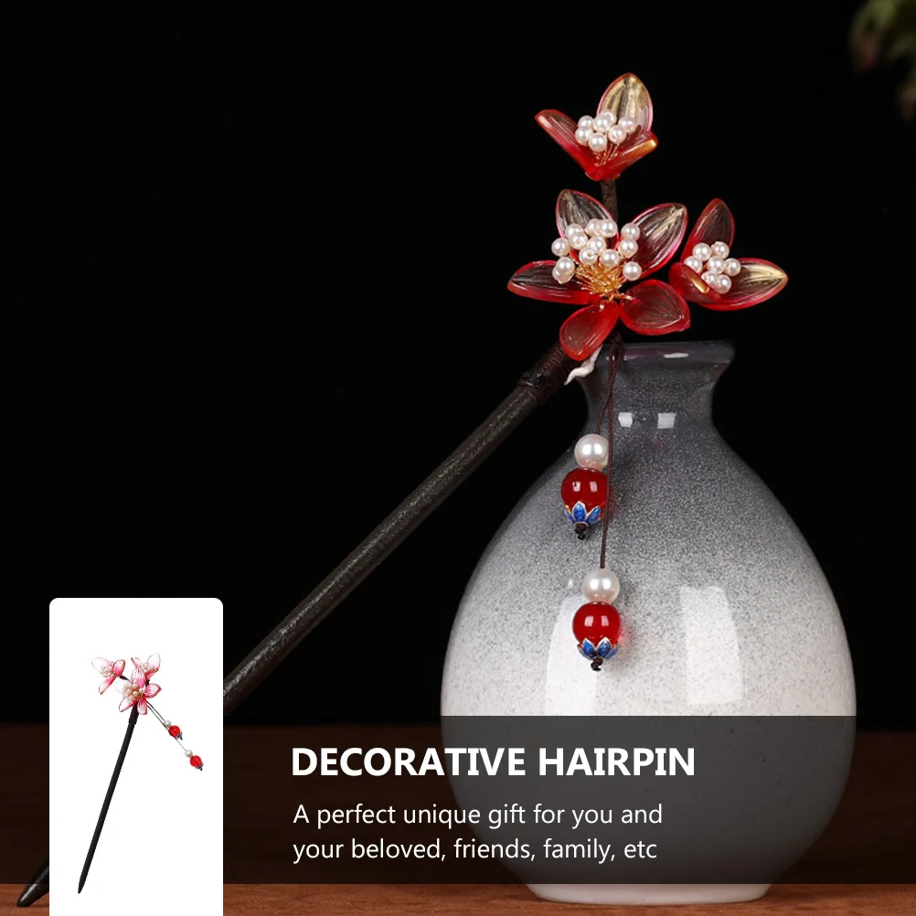 

Decorative Hairpin Vintage Flower Slide Hairpins Bread Crystal Chinese Style Chopstick Woman