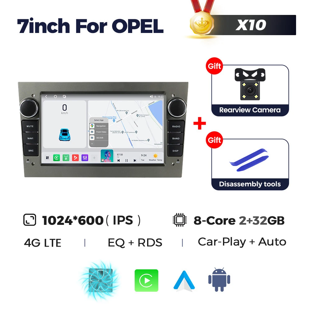 MEKEDE 7 inch Android autoradio 4G voor Opel Astra H G J Zafira B Corsa C D Antara Vectra Vivaro GPS Multimedia draadloze Carplay