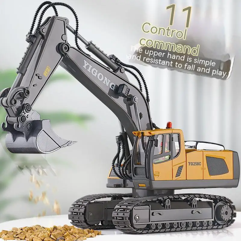 Rc Excavator 2.4g Outdoor Wireless Simulation Electric Children\'s Large Excavation Large Construction Vehicle Cross-border Toys