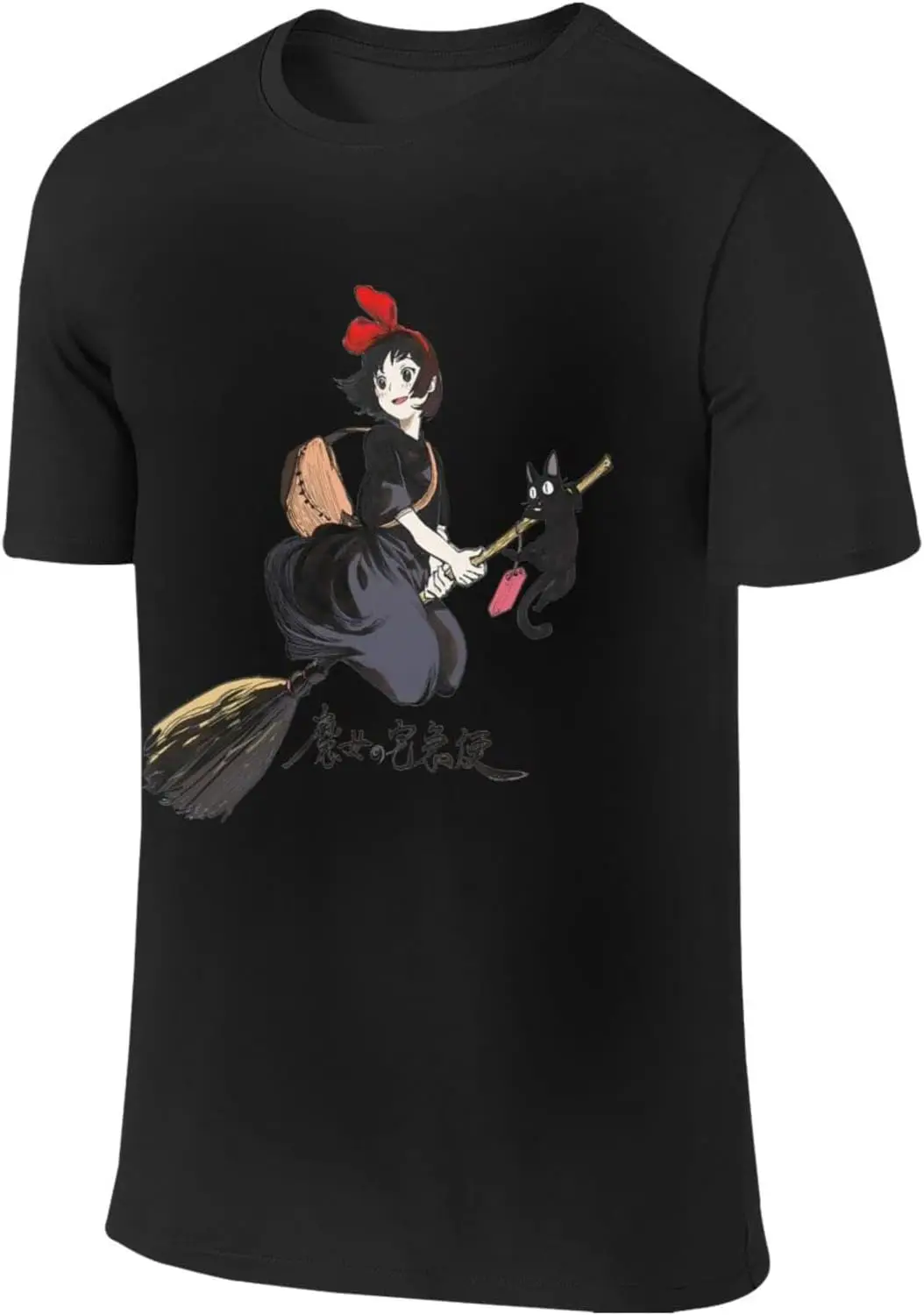 

T-Shirt for Men,Colorful for Kiki cat Delivery Service Short Sleeve T Shirts Soft Teen Crewneck Tee Tops Black