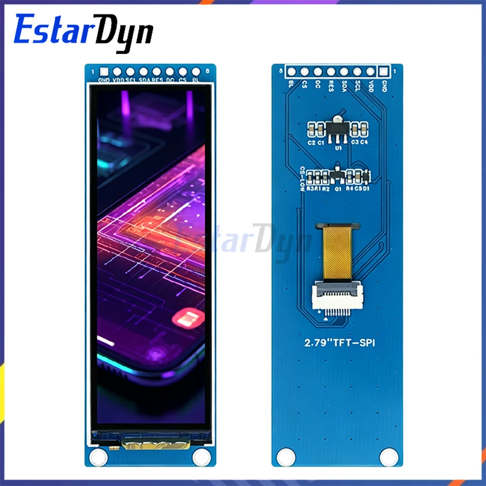 Estardyn 2.79-Inch NV3007 TFT LCD Display 142x428, SPI 8-Pin Full Color Module