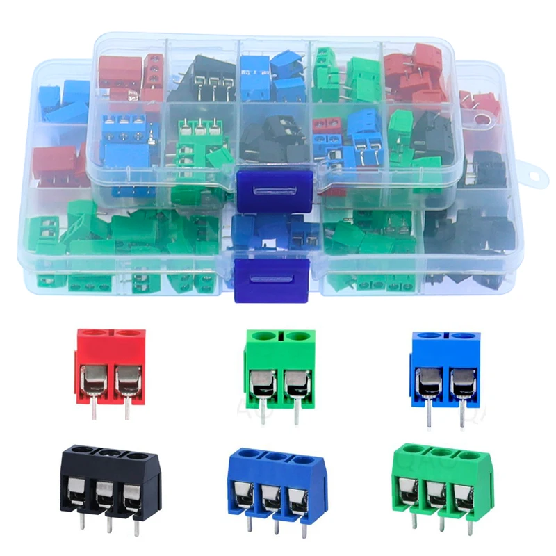 

68/135/pcs / box KF301- 2P/3p screw 5.0mm terminal block 2 Pin 3 Pin Spliceable pcb terminal block Connector