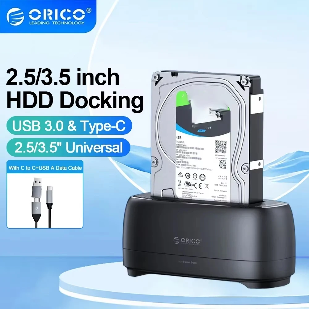 

Док-станция ORICO для HDD 2.5/3.5 дюйма, адаптер SATA-USB Type-C для SSD 2.5/3.5 дюйма, корпус для HDD, док-станция для жестких дисков