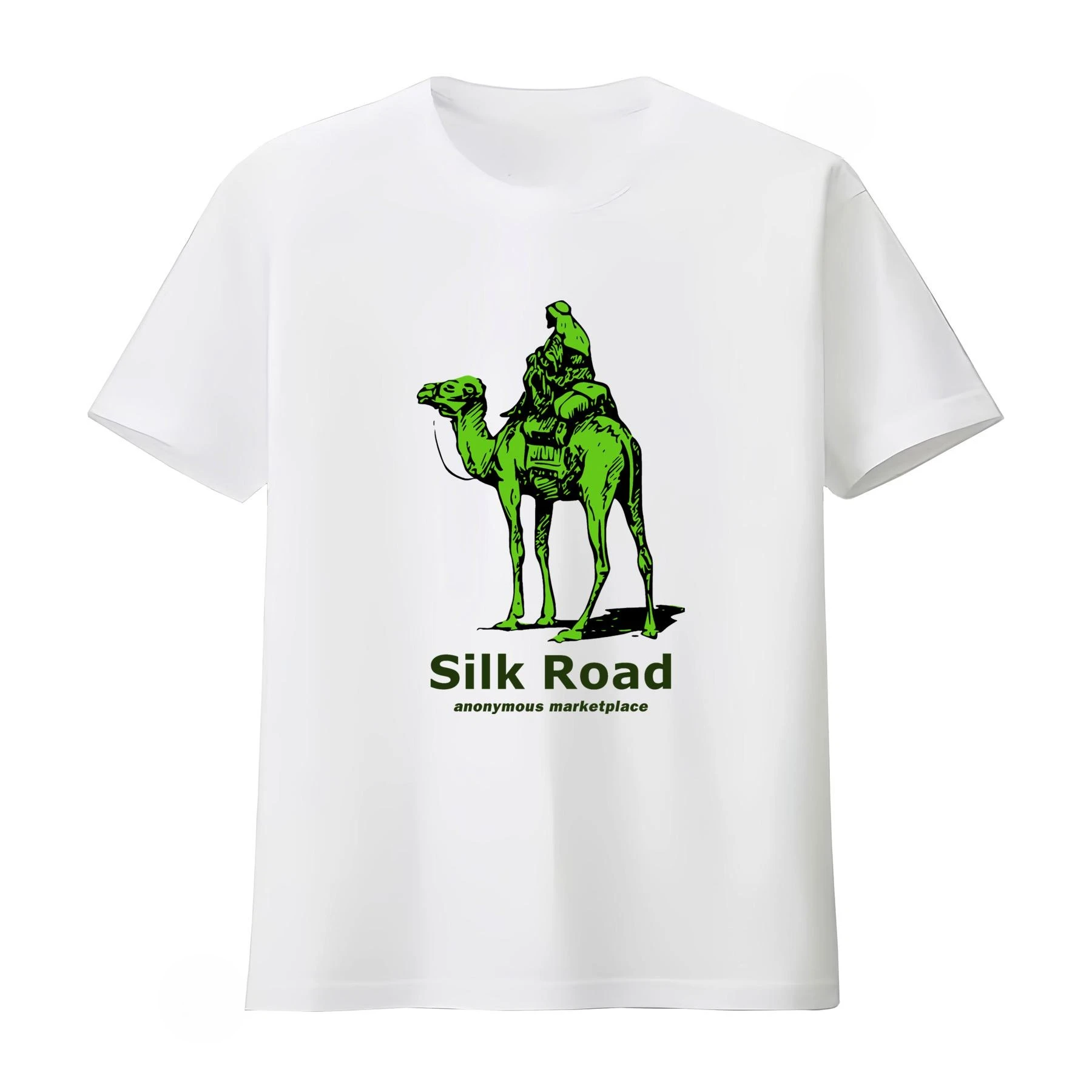 Silk Road T-Shirt Retro Green Print Design Style Fashion Breathable Casual Graphic Streetwear Men's Women's 2026 Summer T Shirt