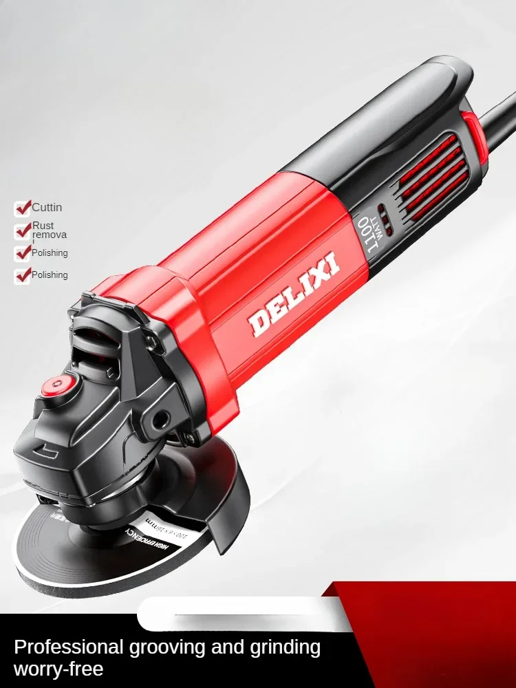 

220V Heavy Duty Mini Angle Grinder with Grinding and Cutting Discs for Home DIY Metalworking and Masonry Projects