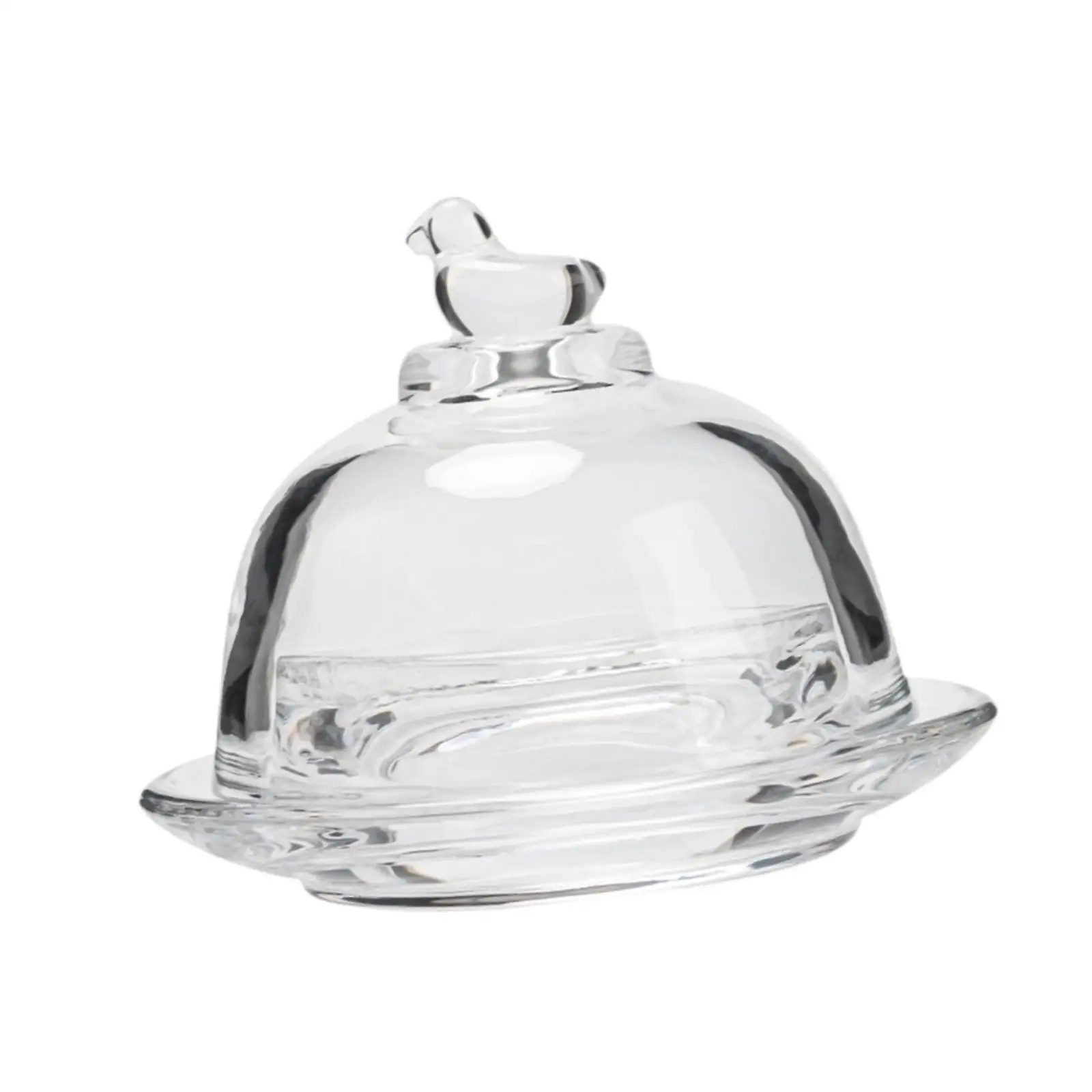 Cake Stand with Glass Cover Butter Dish Tableware Pastry Display Server Cheese Cover Serving Tray for Hotels Holiday Wedding