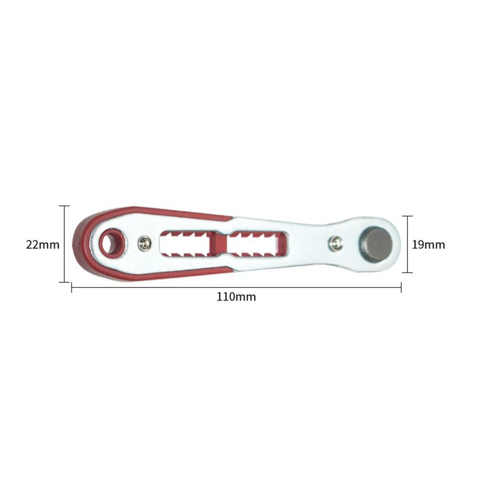 Cross Screwdriver Red Hand Tool Easy To Use Handle Storage Design Narrow Space Operation Adjustable Ratchet Wheel For Workshop