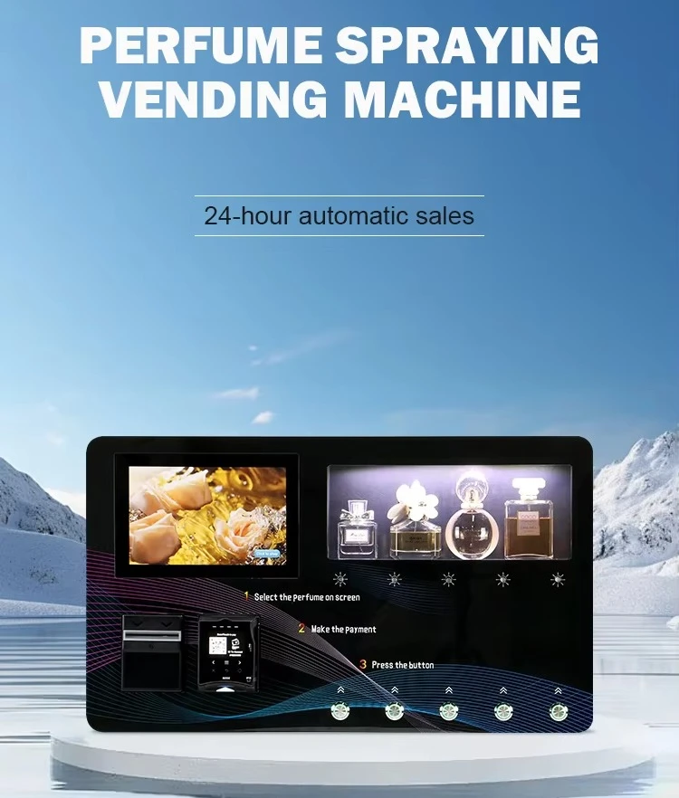 

Automatic Self-service Perfume Spraying Vending Machine Customized Smart Wall Mounted Freestanding Dispenser for Sale