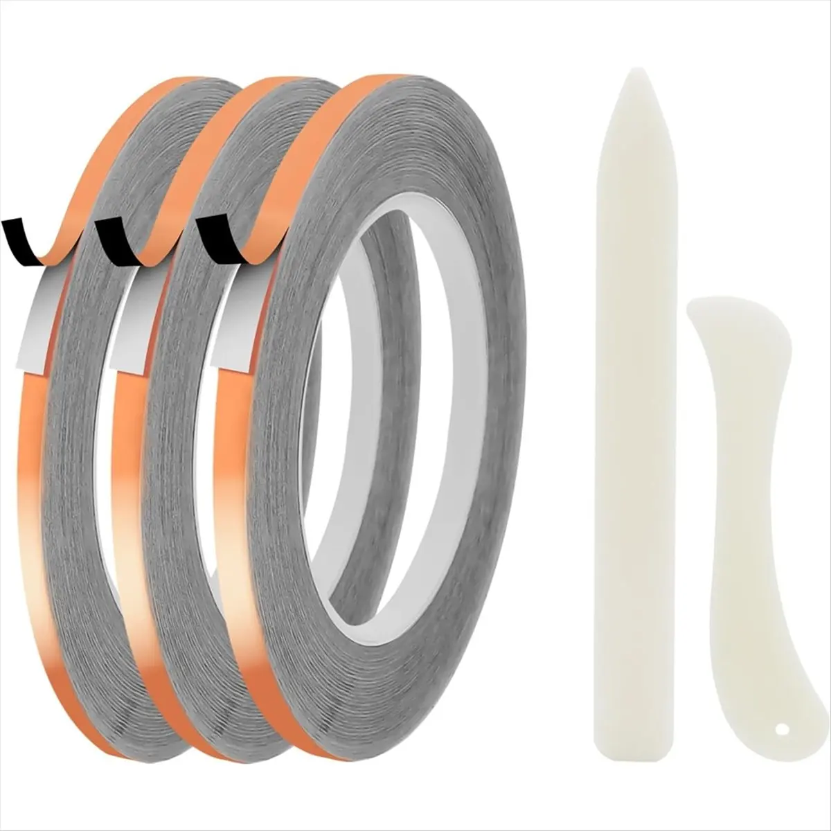3 Pack Stained Glass Foil, Copper Tape (0.2/0.23/0.27 Inch X 36 FT) with Plastic-, Foil for DIY