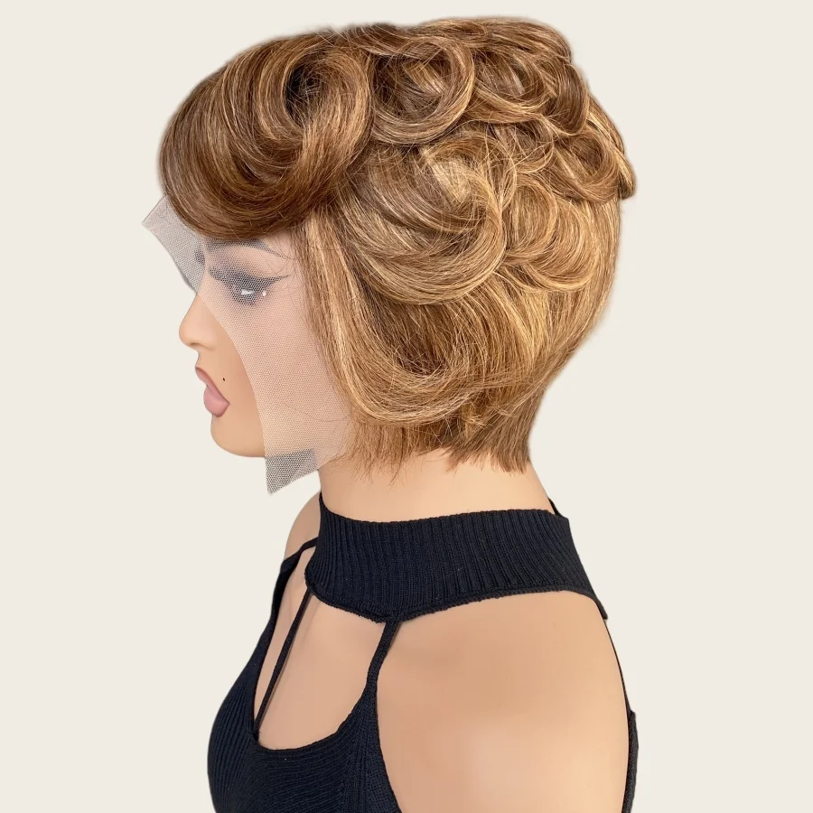 Natural Black Short Pixie Brazilian Human Hair Wig