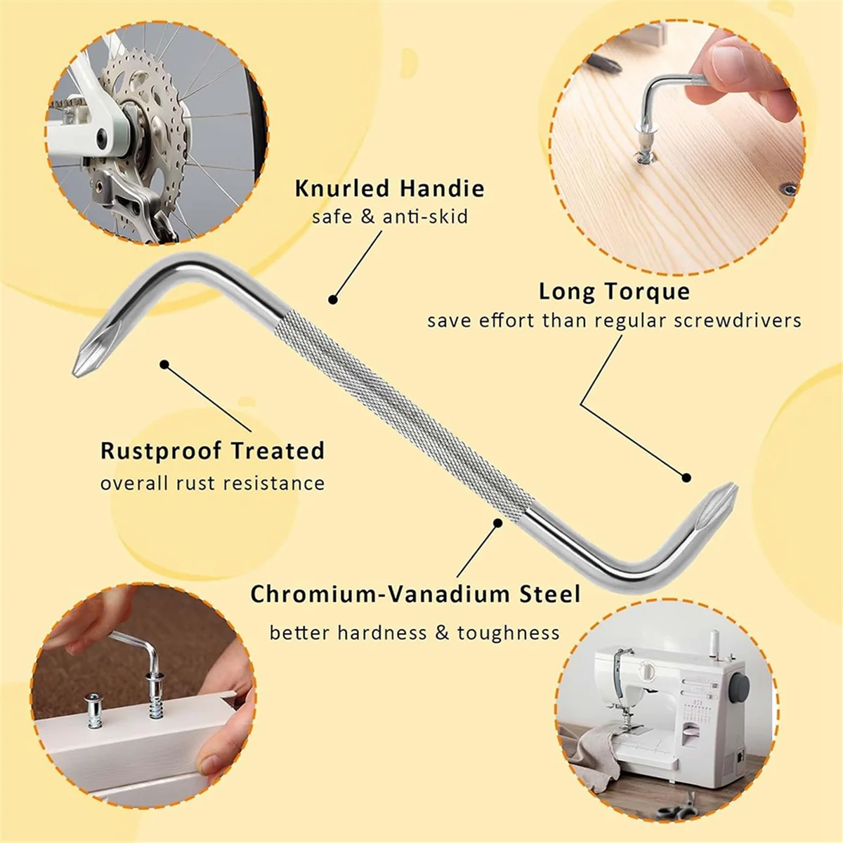 Set di cacciaviti Offset da 7 pezzi cacciavite ad angolo retto, cacciavite a fessura cacciavite di tipo Z