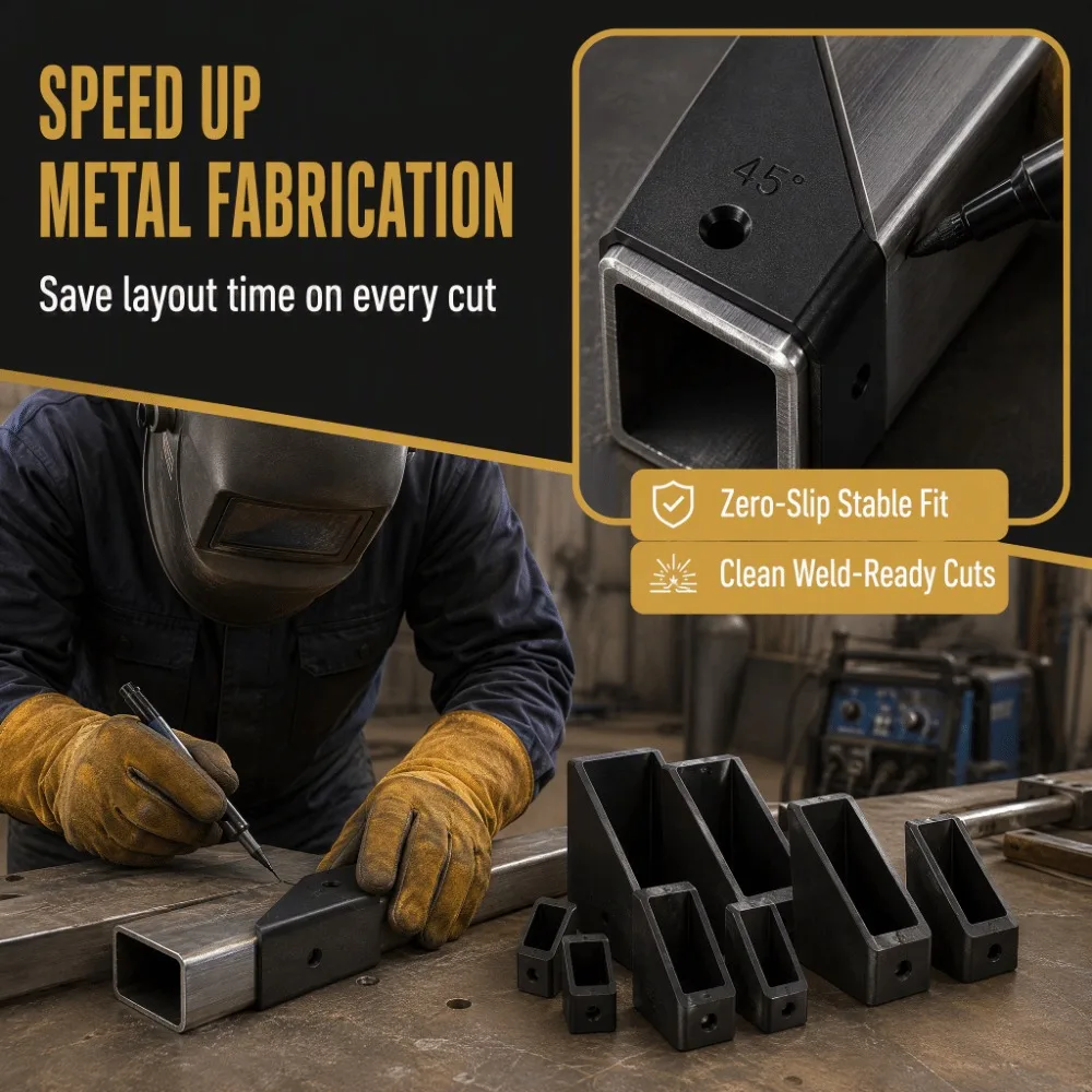 Precise Mark Multi Size Mark Template Square Tube Angle Mark Cut Guide Profile Cut Solid Build Work Tool Weld Prep