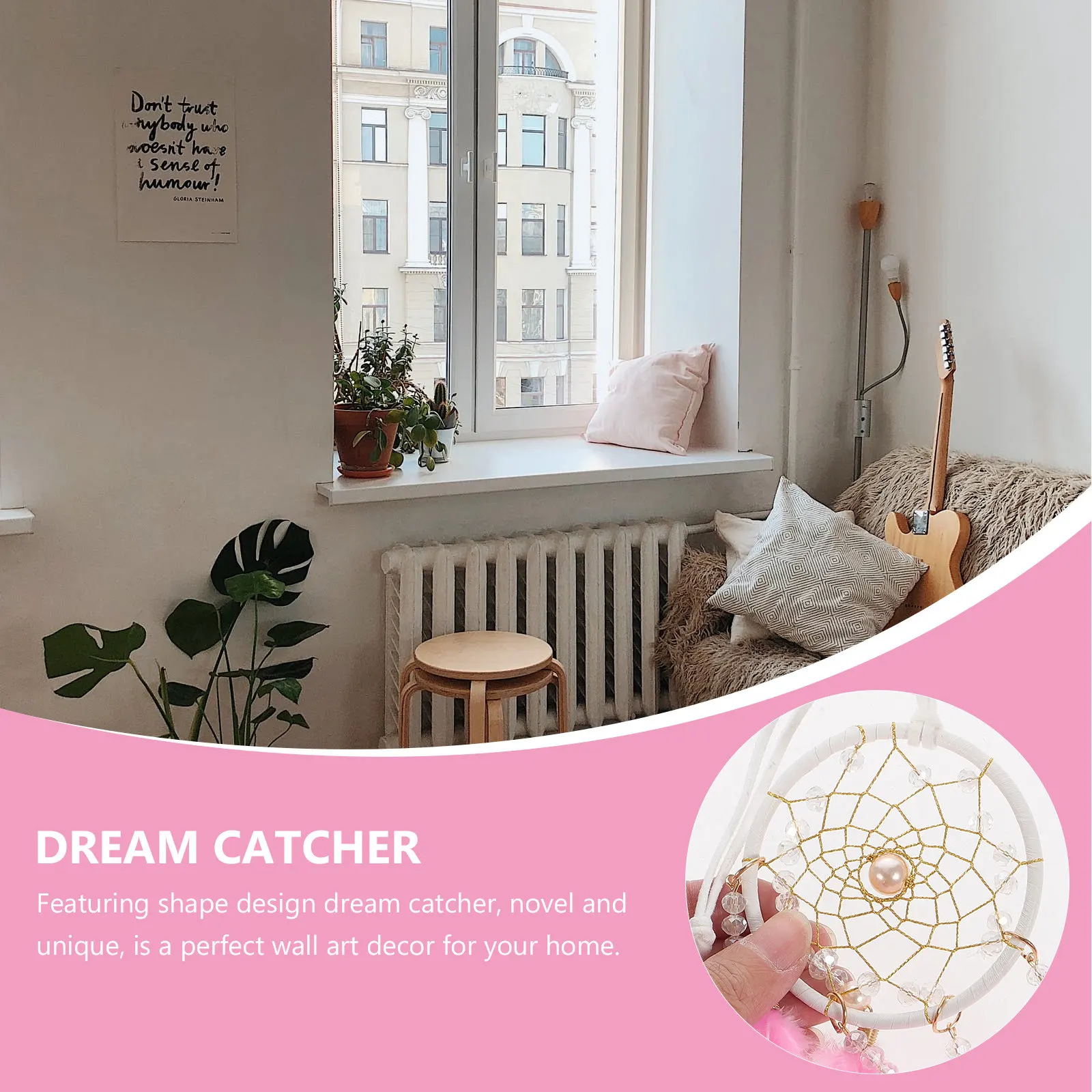 Dream Catcher Iron Frame Decorative Bedroom Wall Hanging Crochet Plume Dreamcatcher Pendant Home Car Ornament Dream Catcher