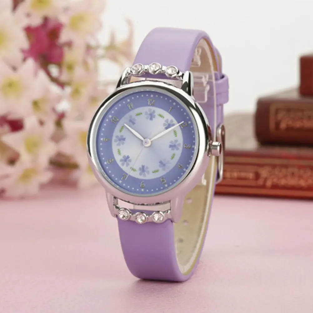 2Pcs Waterproof Wrist Watch Cartoon Design Quartz Watch for Casual Party School Gift Watches for