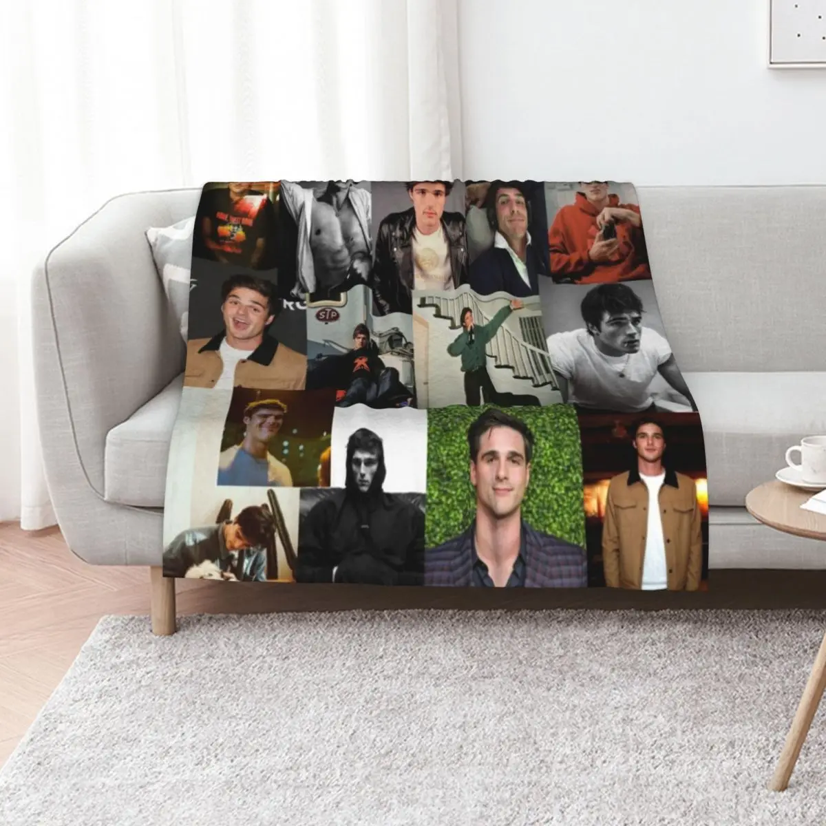 Jacob Elordi pic collage Throw Blanket Moving Travel Fashion Sofas Comforter Furry Nap Blankets