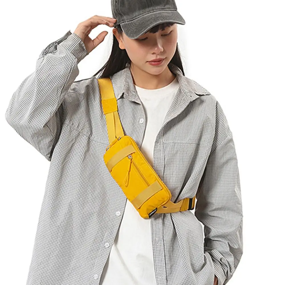 

Nylon Men's Chest Bag Large Capacity Multifunctional Sports Fanny Pack Korean Style Adjustable Shoulder Crossbody Phone Pouch
