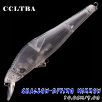 CCLTBA 10pcs Hard Bait Fishing Lures 10cm 9g Floating Minnow Unpainted Long Casting DIY Bait Blanks for Sports & Entertainment