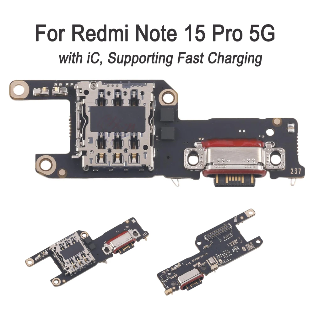 For Redmi Note 15 Pro 5G Charging Port Board Replacement with IC, Supporting Fast Charging