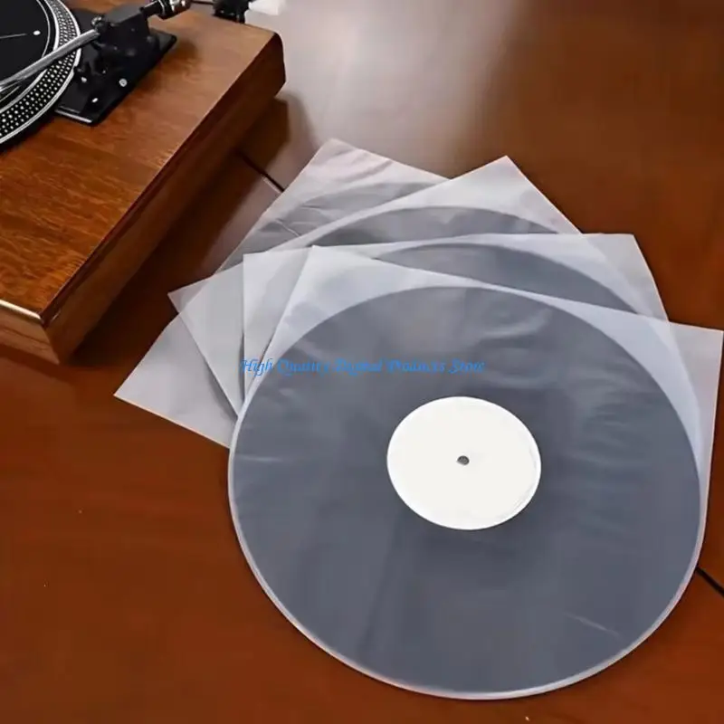 U2JE Clear Look Record Album Cover Outer Sleeves for 12in Collections, Arched Polyethylene Covers for Shelf and Shop Storage