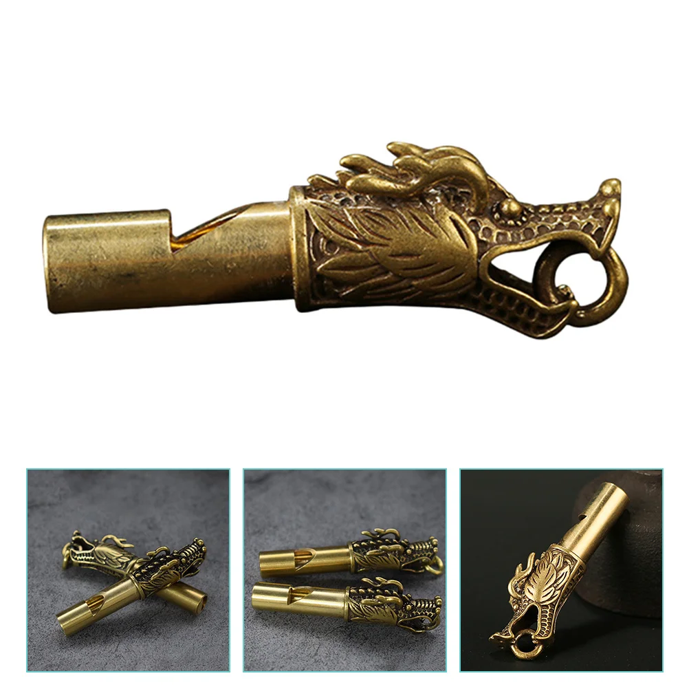 

Copper Whistle Keychain s Exquisite Dragon Pattern Loud Outdoor Survival Safety Dog Training whistle Lightweight