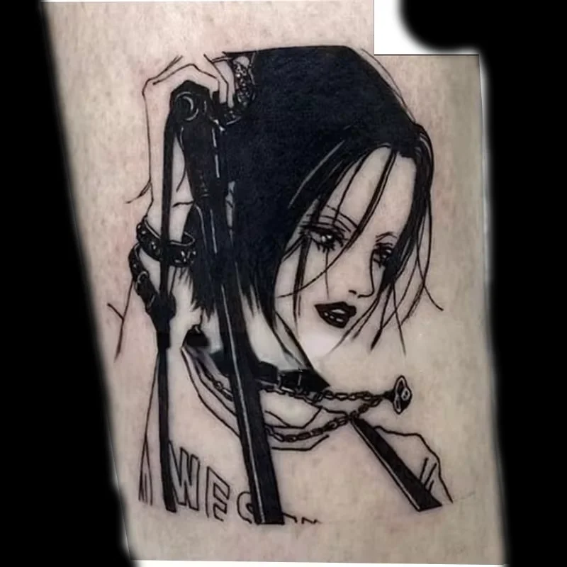 

Anime Oosaki Nana Temporary Tattoo Waterproof Fake Tattoo Sticker Body Girl Arm for Woman Man Body Transfer Black Cool Art Decal
