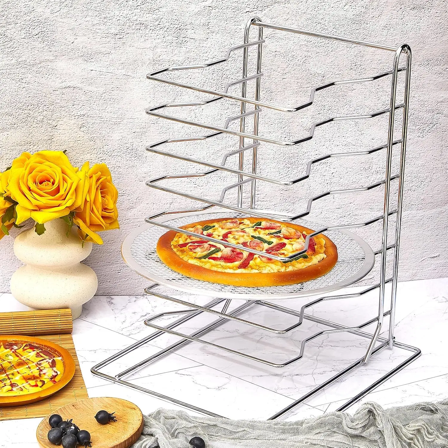 Stojak na pizzę z 8 poziomami  – Kitchen Baking Pan recenzja i cena
