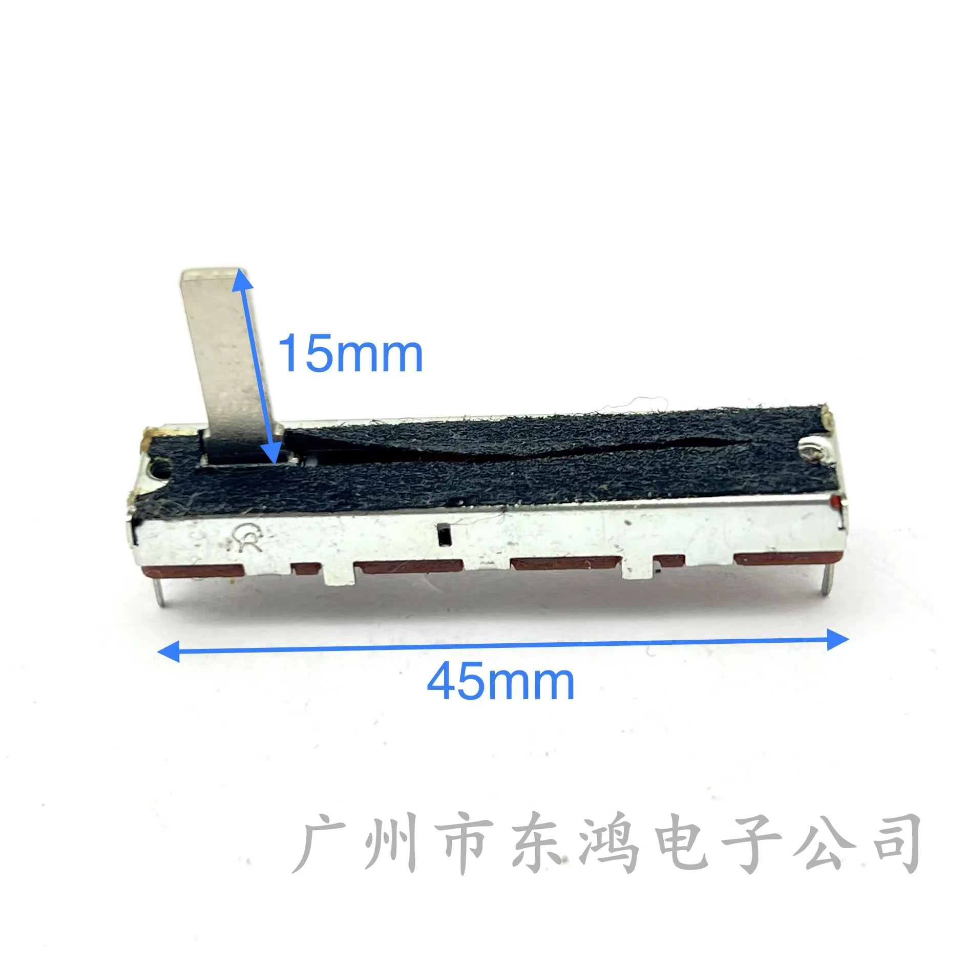 1pcs high quality 45MM straight slide potentiometer with midpoint B10K 3 foot shaft length 15MM