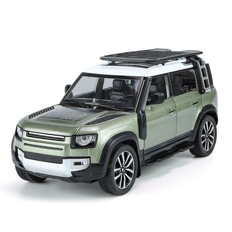 1:24 Defender Off-road Vehicle Model Diecast Alloy Simulation Sound Light Car Toys Decoration Hobbies Collection Gifts