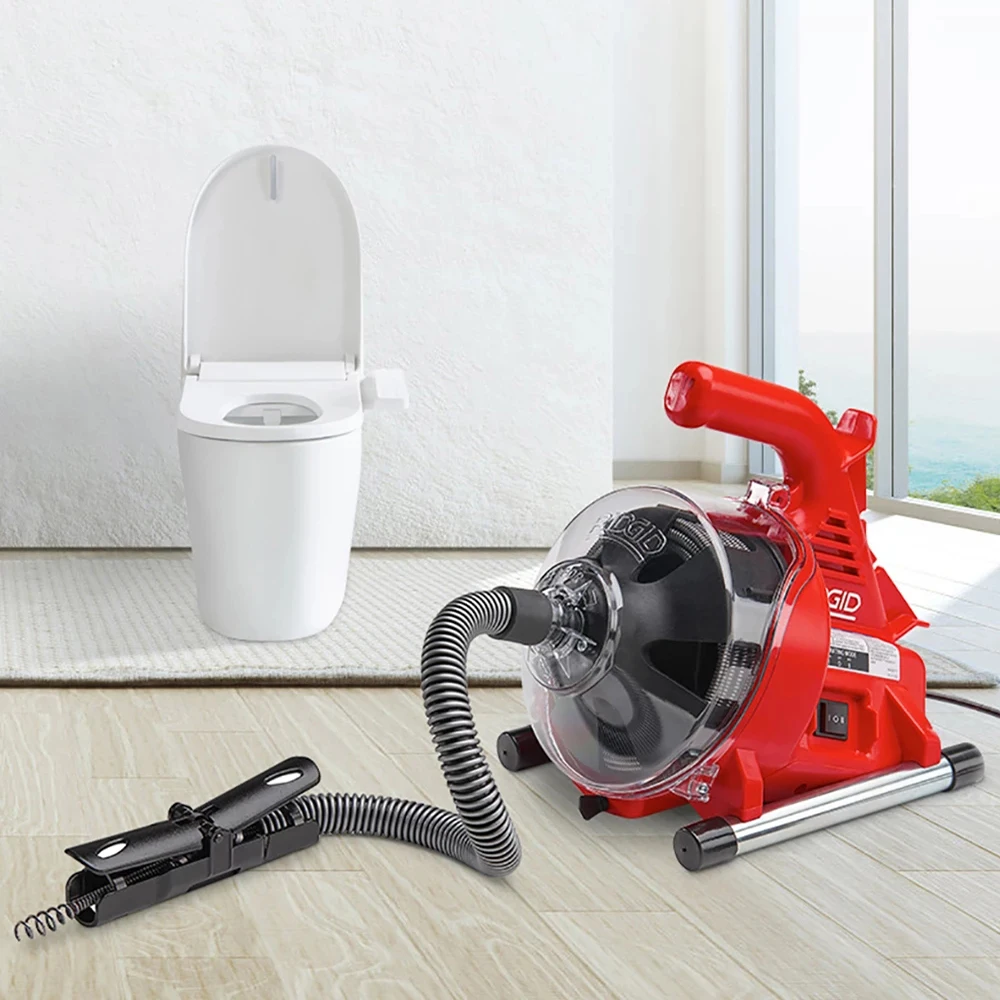 

220V Autofeed Electric Sewer Pipe Dredging Machine Toilet Kitchen 19-28MM Pipe Cleaning Machine Pipe Dredger Drain Cleaner 120W