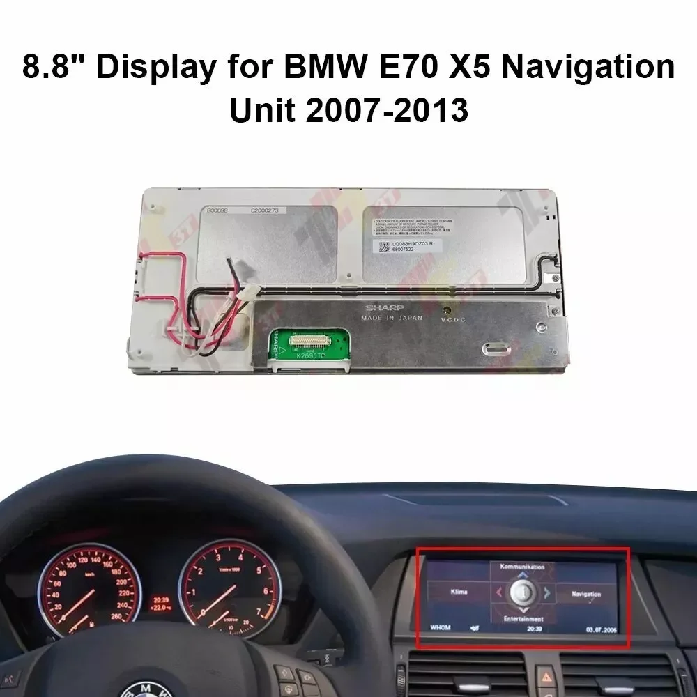 ใหม่ Original NAV GPS LCD 8.8 "จอแสดงผลสําหรับ BMW E90 E91 E60 E61 E63 E64 E65 E66 E70 E71 X5 CIC CCC CID