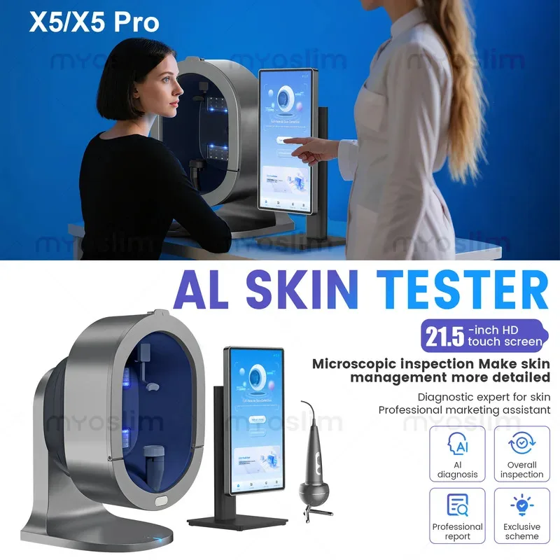 

3D Scanner Mirror Skin Analysis 8 Spectra Intelligent Mirror Wood Lamp Facial Scanner UV Skin Analyzer Machine Skin Analyzer
