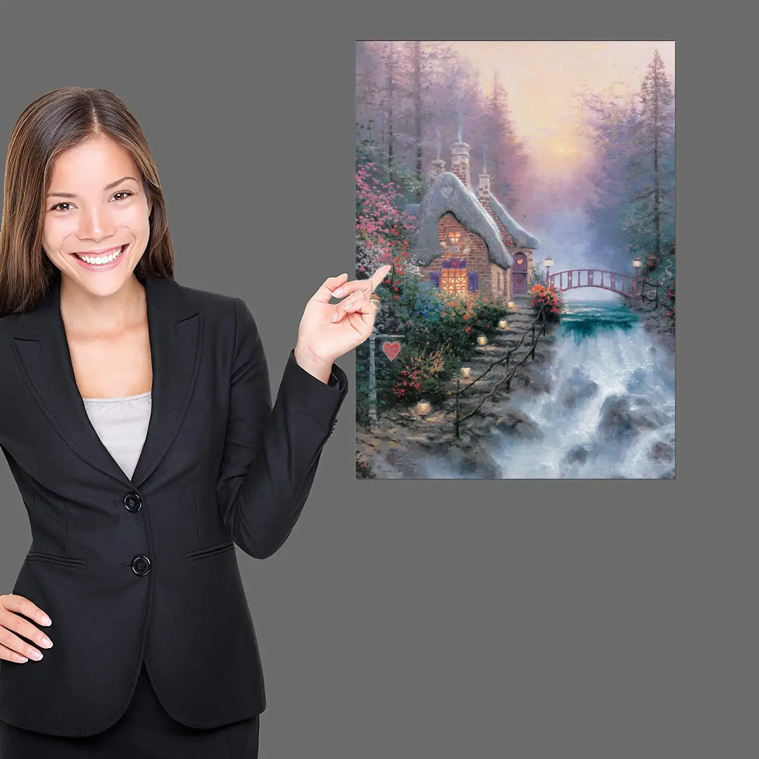 thomas kinkade Canvas Art Poster, Wall Art Picture Print, Modern Family Bedroom Decor Posters