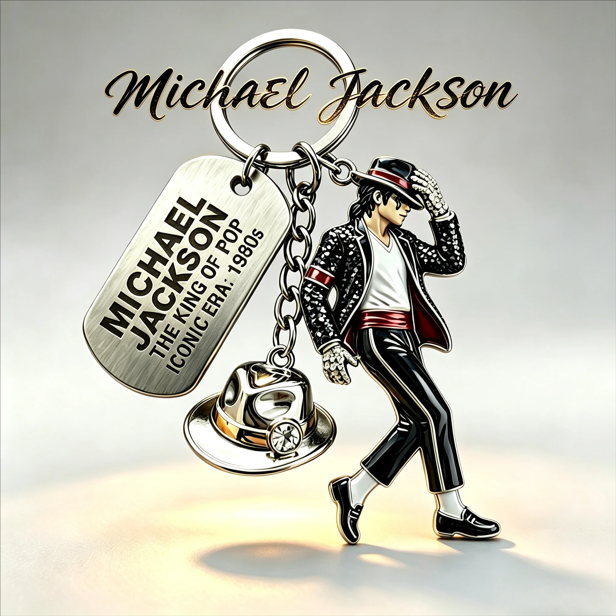 Porte-clés Michael Jackson 2026, pendentif roi de la danse classique, porte-clés de chanteur tendance, cadeau créatif pour hommes et femmes